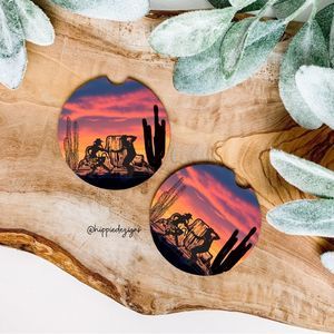 Western Night Coaster Set  | Western Car Accessories